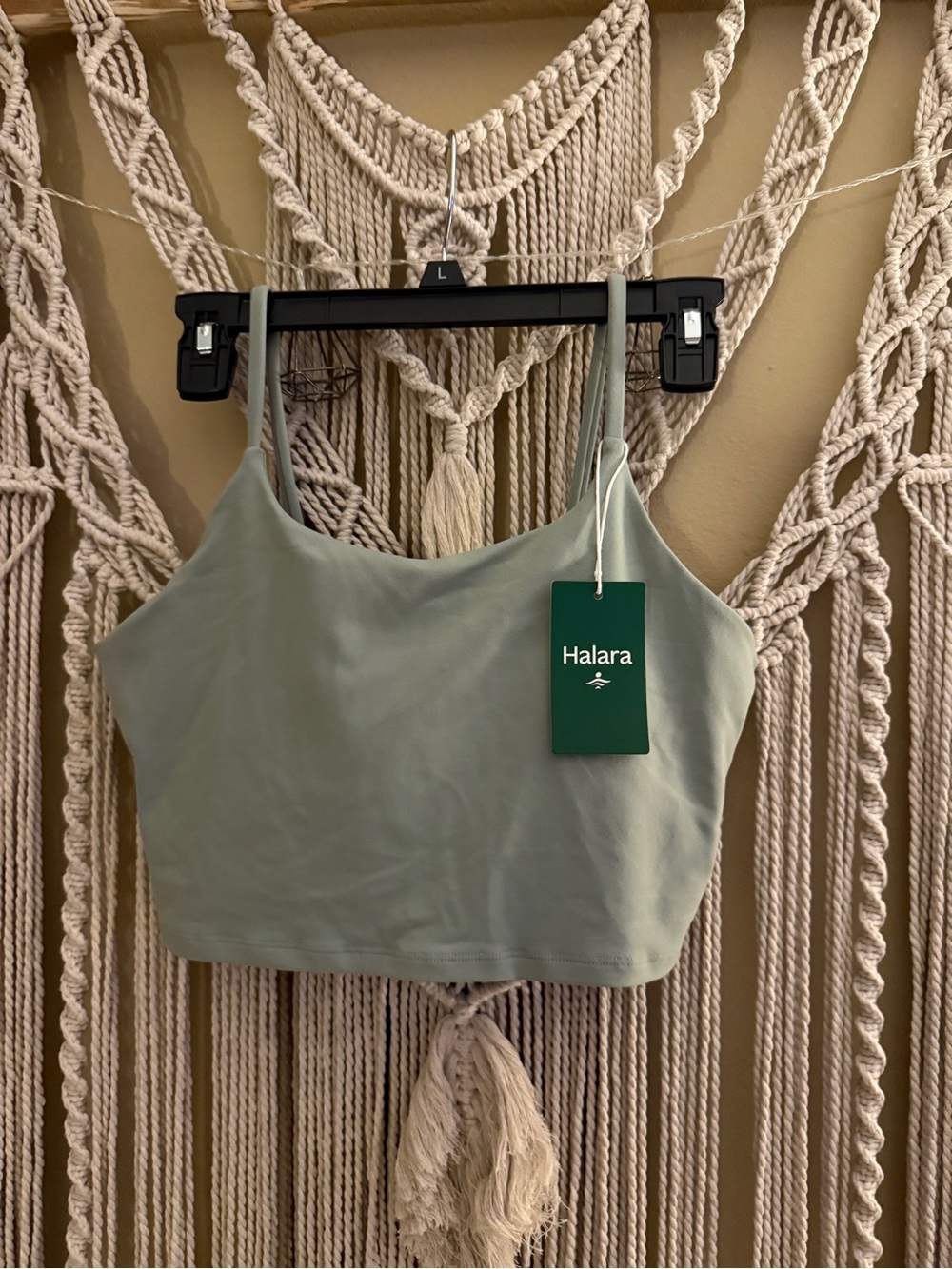 HALARA Sage Green Cropped Camisole Tank